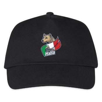 Italienischer Wolf mit Kolosseum - Kinder Basecap - Schwarz - Vorne