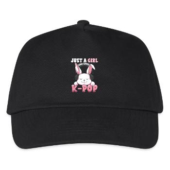 K-Pop Bunny with Headphones - Kids’ Baseball Cap - black - Front