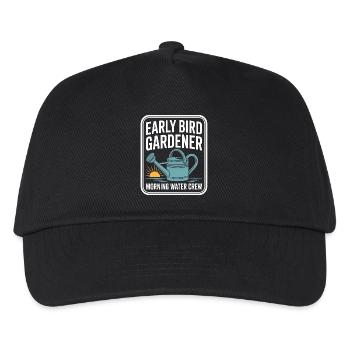 Early Bird Gardener Morning Water Crew - Kids’ Baseball Cap - black - Front