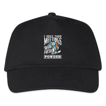 Snowboarding Snowboard Meeting Chairlift - Kids’ Baseball Cap - black - Front
