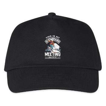 Snowboarding Snowboard Meeting Chairlift - Kids’ Baseball Cap - black - Front