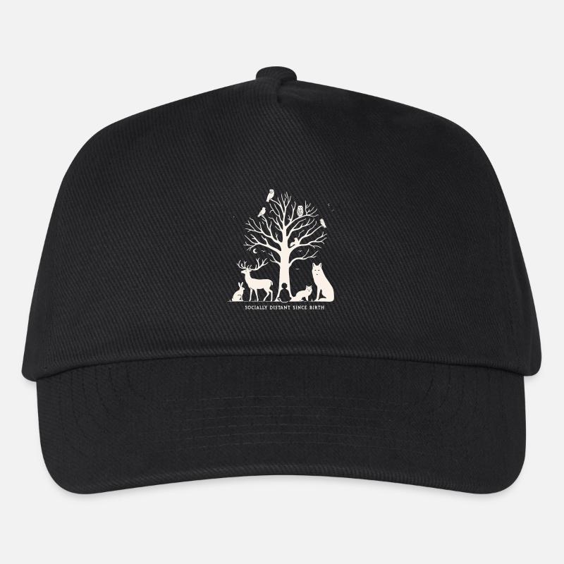 Socially Distant Since Birth Introvertiert Natur - Kinder Basecap - Schwarz