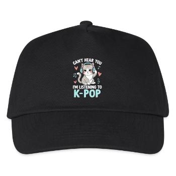 Cant Hear You Im Listening To K Pop - Kinder Basecap - Schwarz - Vorne