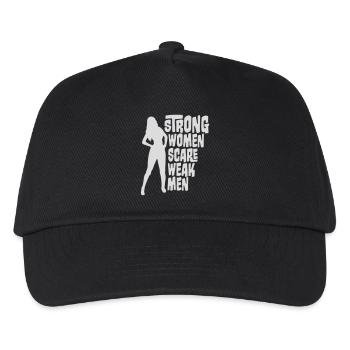 Strong Women Scare Weak Men Selbstbewusst Feminist - Kinder Basecap - Schwarz - Vorne