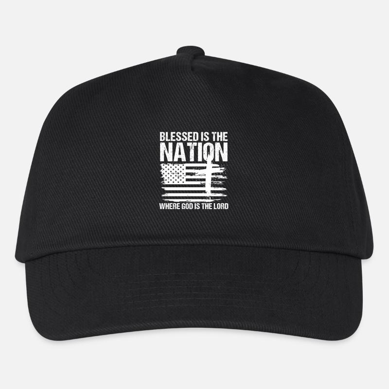 Faith and Nation Flags Design - Kids’ Baseball Cap - black