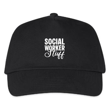 Social Worker Quote Stuff Social Work - Kinder Basecap - Schwarz - Vorne