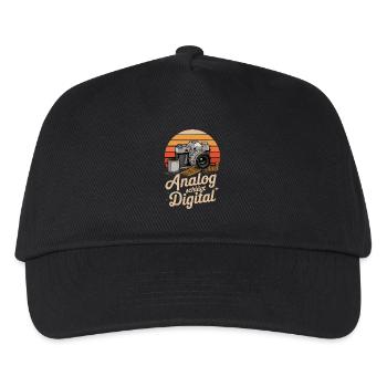 Analog Beats Digital Retro Camera Photography - Kids’ Baseball Cap - black - Front