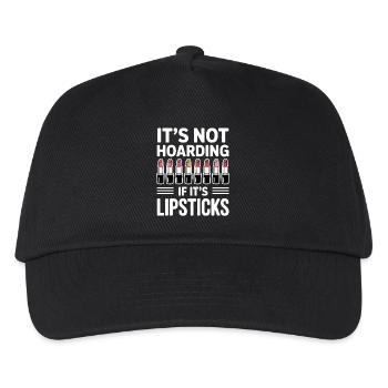 Lippenstift Sprüche Lustige Lippenstift Geschenk f - Kinder Basecap - Schwarz - Vorne