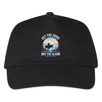 Set The Hook Not The Alarm Angler Spruch - Kids’ Baseball Cap - black - Front