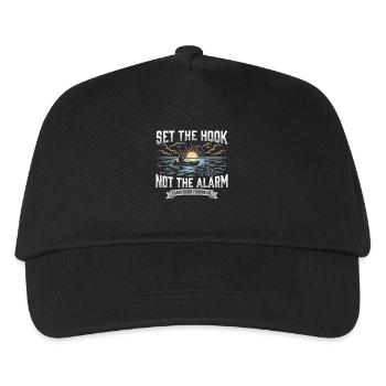 Set The Hook Not The Alarm Angler Sunrise - Kids’ Baseball Cap - black - Front