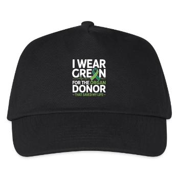 Green organ donation lifesaver - Kids’ Baseball Cap - black - Front