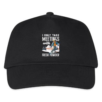 Snowboarding Snowboard Meeting Chairlift - Kids’ Baseball Cap - black - Front
