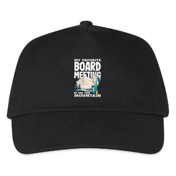 Snowboarding Snowboard Meeting Chairlift - Kids’ Baseball Cap - black - Front