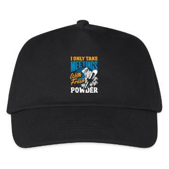 Snowboarding Snowboard Meeting Chairlift - Kids’ Baseball Cap - black - Front