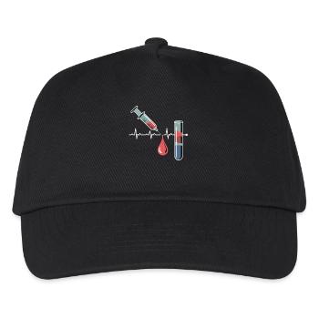 Blood Impression Art: Syringe and Test Tube - Kids’ Baseball Cap - black - Front