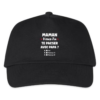 Mom, do you want to enter into a civil partnership with daddy? - Kids’ Baseball Cap - black - Front