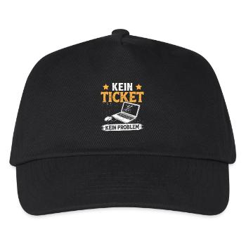 Nerd Computer KEIN TICKET KEIN PROBLEM LUSTIG - Kinder Basecap - Schwarz - Vorne