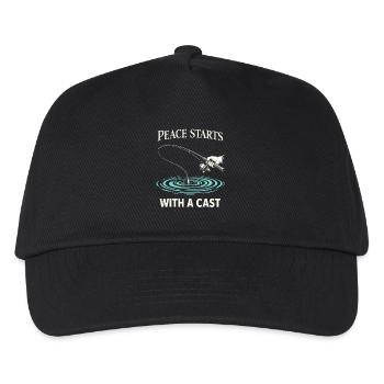 Stress Relief, Fishing, Mental Health - Kids’ Baseball Cap - black - Front