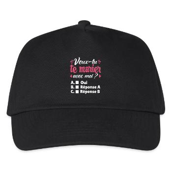 Demande Mariage Couple Romantique Saint Valentin - Casquette de baseball Enfant - noir - Devant