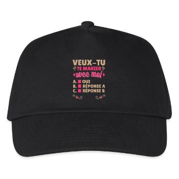Demande en Mariage Originale Couple Saint Valentin - Casquette de baseball Enfant - noir - Devant