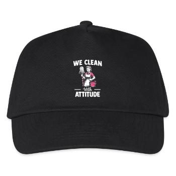 Reinigungskraft Housekeeping Team Motiv - Kinder Basecap - Schwarz - Vorne