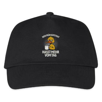Duck - If you get up early, you hate more of the day - Kids’ Baseball Cap - black - Front