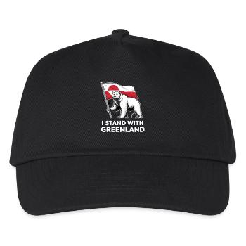 Grönland Eisbär Flagge - Kinder Basecap - Schwarz - Vorne