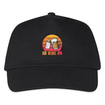 Ich Werde Opa Baby Großvater Pops Großeltern - Kinder Basecap - Schwarz - Vorne
