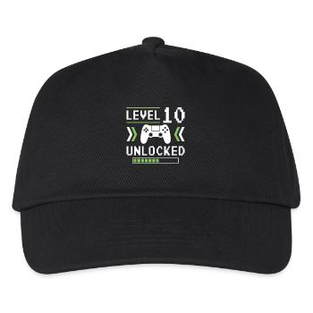Level 10 Unlocked Video Gamer Gaming Complete - Kinder Basecap - Schwarz - Vorne