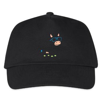 Cool Cow Sunglasses Abstract Vector - Kids’ Baseball Cap - black - Front