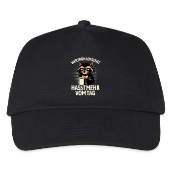 Raccoon - If you get up early, you hate more of the day - Kids’ Baseball Cap - black - Front