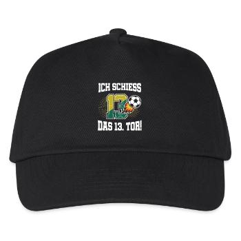 Ich Schiess 13. Tor Lustig 13. Geburtstag Fußball - Kinder Basecap - Schwarz - Vorne