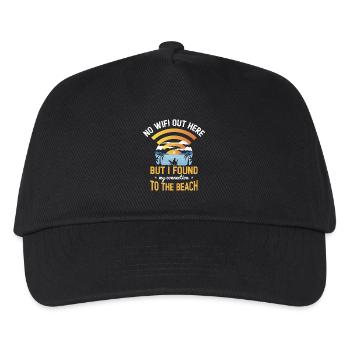 Reisen Weltreise Strand Kein WIFI Geschenk - Kinder Basecap - Schwarz - Vorne