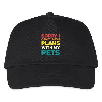 Ich hab Pläne mit meinen Haustieren - Kinder Basecap - Schwarz - Vorne