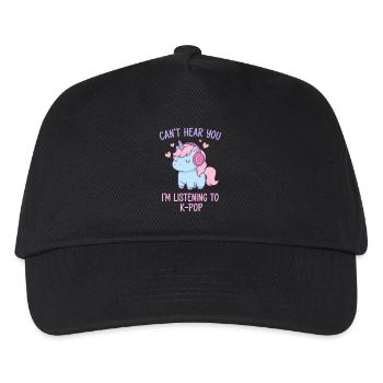 Kann dich nicht hören, ich höre K-Pop Unicorn Koreanisch - Kinder Basecap - Schwarz - Vorne