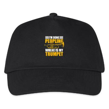I'm done peopling Trompete Trompetenspieler - Kinder Basecap - Schwarz - Vorne