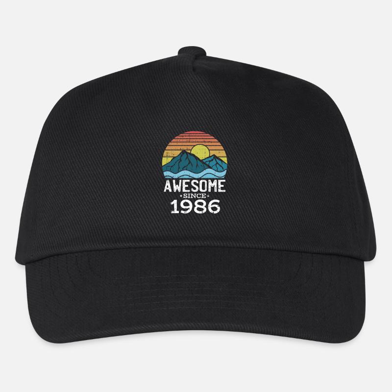 Sonnenuntergangsberge 1986 - Kinder Basecap - Schwarz