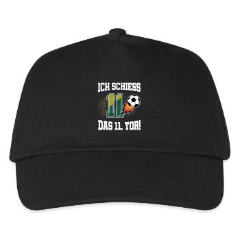 Ich Schiess 11. Tor Lustig 11. Geburtstag Fußball - Kinder Basecap - Schwarz - Vorne