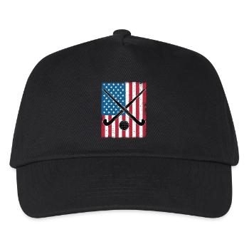 Field Hockey USA Flag  - Kids’ Baseball Cap - black - Front