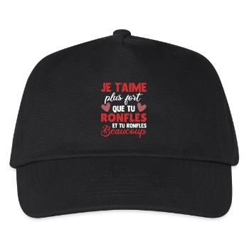 Humor Valentine's Day Man Woman Couple Snoring - Kids’ Baseball Cap - black - Front