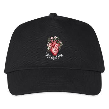 L’amour grandit ici Fleurs anatomiques en cœur - Casquette de baseball Enfant - noir - Devant