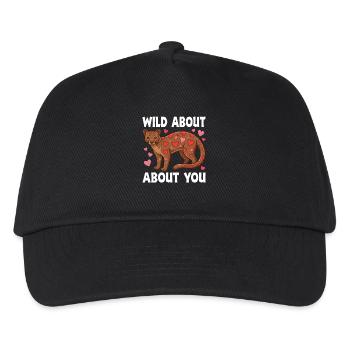 Wild About You Fossa Animal Valentine Liebeswortspiel - Kinder Basecap - Schwarz - Vorne