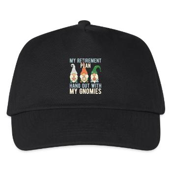 Garden Gnome Costume My Plan Hang Out With Gnomies - Kids’ Baseball Cap - black - Front