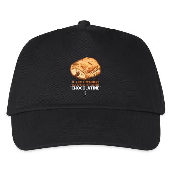 Humour Chocolatine Pain au Chocolat Breakfast - Kids’ Baseball Cap - black - Front