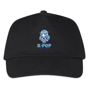 K-Pop UND CHILL Koreanische Musik Anime Girl Love - Kinder Basecap - Schwarz - Vorne