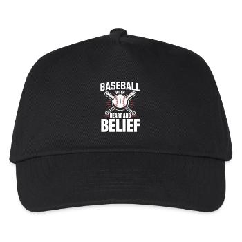 Christlicher Baseballspieler Bibelglaube Jesus Christus - Kinder Basecap - Schwarz - Vorne