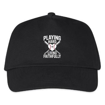 Christlicher Baseballspieler Bibelglaube Jesus Christus - Kinder Basecap - Schwarz - Vorne