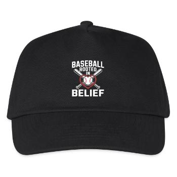 Christlicher Baseballspieler Bibelglaube Jesus Christus - Kinder Basecap - Schwarz - Vorne