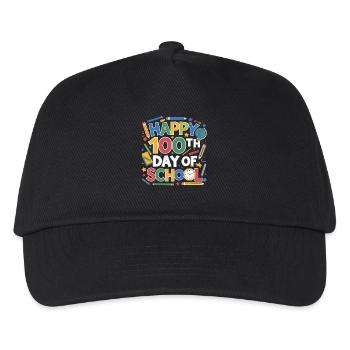 100th Day School Celebration - Kinder Basecap - Schwarz - Vorne