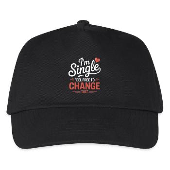 Single Sprüche Singles Lustiges Single Geschenk - Kinder Basecap - Schwarz - Vorne